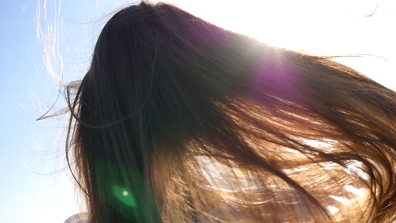 hair on beach